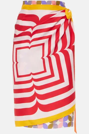 DRIES VAN NOTEN Printed silk wrap skirt