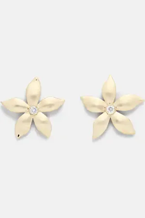 Ileana Makri Waterfall Flower 18kt earrings with diamonds