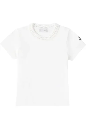 Moncler Crochet-trimmed cotton jersey T-shirt