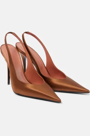 Amina Muaddi Anok Sling 105 satin slingback pumps