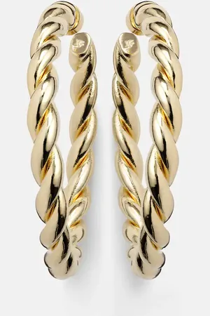 Jennifer Fisher Twisted 14kt -plated hoop earrings