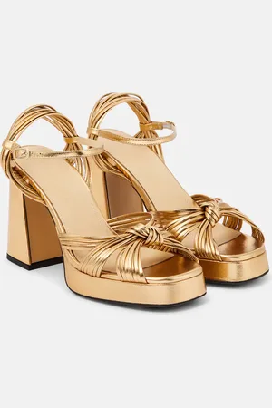 Souliers Martinez Springs metallic leather platform sandals
