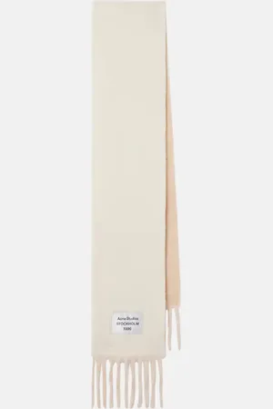 Acne Studios Logo fringed alpaca and wool-blend scarf