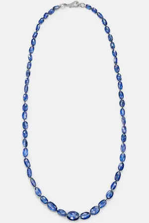 Ileana Makri 18kt white gold beaded necklace with kyanite and diamonds