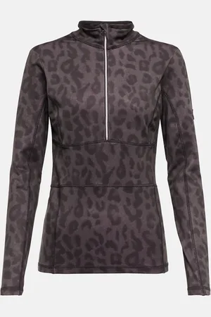 JET SET Leopard-print mockneck ski top