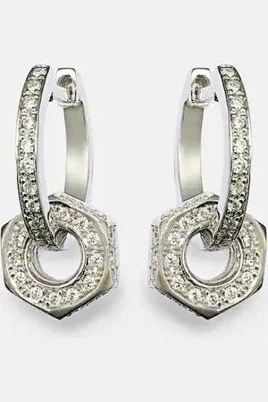 Ileana Makri Nut 18kt white gold hoop earrings with diamonds
