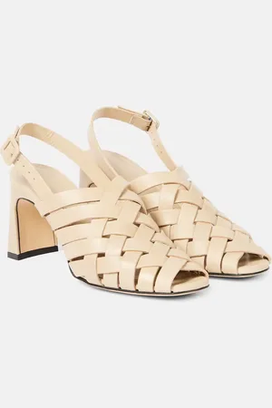 Souliers Martinez Leona 80 leather slingback pumps