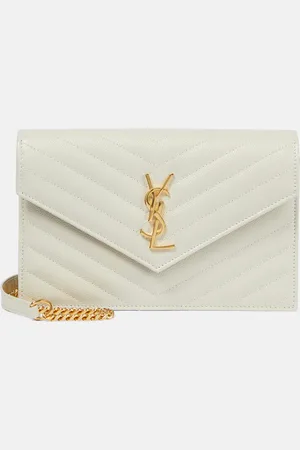 Saint Laurent Cassandre matelassÃ© envelope leather wallet on chain