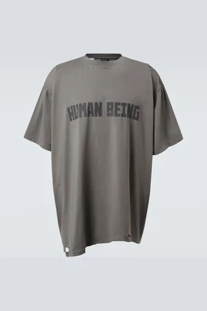 Balenciaga Distressed cotton jersey T-shirt