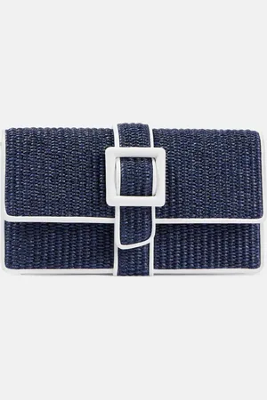 Manolo Blahnik Maycap raffia-effect clutch