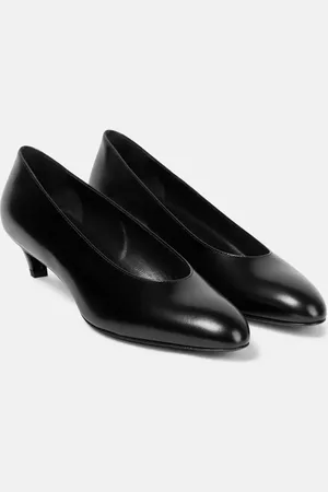 The Row Almond leather pumps