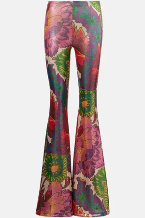 Etro Semi-sheer flared jersey pants