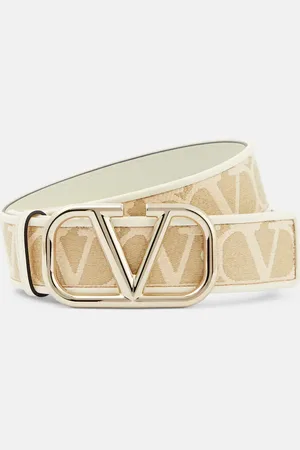 VALENTINO Toile Iconographe raffia-effect belt