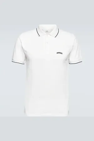 Ami Striped cotton polo shirt