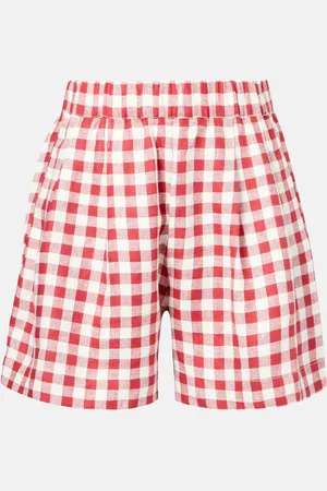 ASCENO Gingham linen shorts