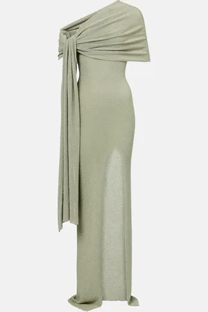 AYA MUSE Draped one-shoulder maxi dress