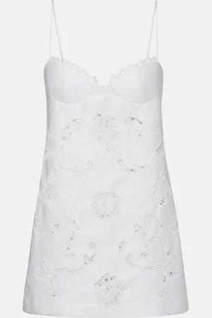 MAGDA BUTRYM Cotton-blend poplin lace bustier dress