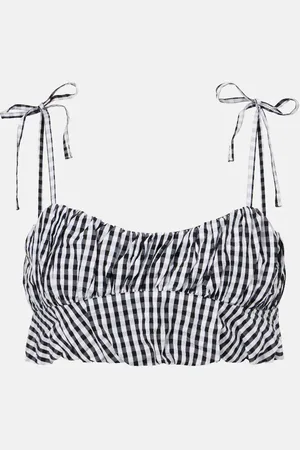 FAITHFULL THE BRAND Gingham cotton poplin top