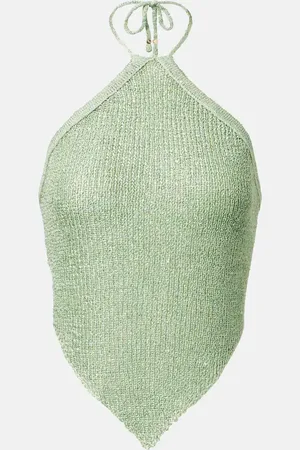 Bananhot Liz sequined knitted halterneck top