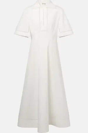 Rohe RÃ³he Embroidered cotton poplin midi dress