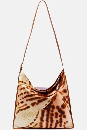 DRIES VAN NOTEN Large printed leather-trimmed shoulder bag