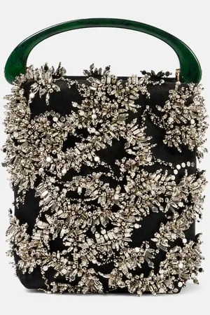 DRIES VAN NOTEN Embellished satin tote bag
