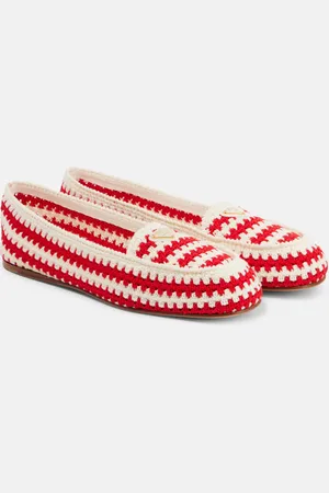 Prada Striped crochet ballet flats