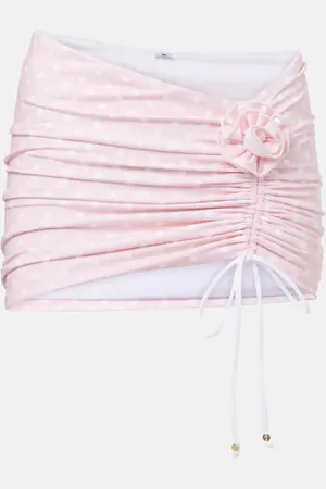 Bananhot Stefani polka-dot ruched miniskirt