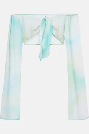 Bananhot Grace semi-sheer off-shoulder top