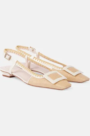 Roger Vivier Belle Vivier canvas slingback flats