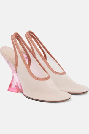 DRIES VAN NOTEN Leather-trimmed slingback wedges