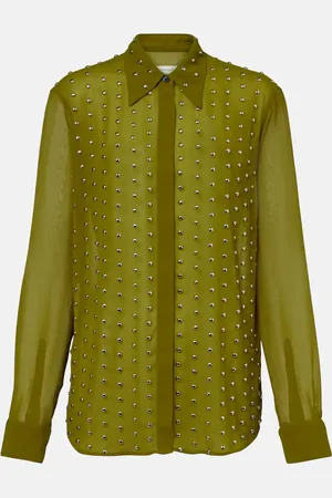 DRIES VAN NOTEN Chowy studded semi-sheer shirt