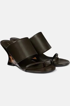 DRIES VAN NOTEN Leather wedge mules