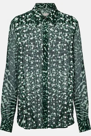 DRIES VAN NOTEN Chowy semi-sheer zebra-print shirt