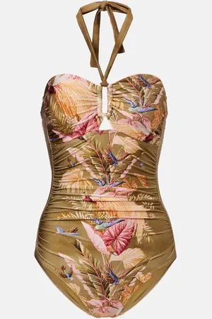ZIMMERMANN Ascension floral ruched swimsuit