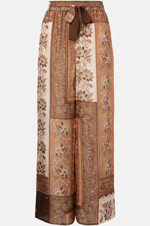 ZIMMERMANN Lucky printed silk straight pants