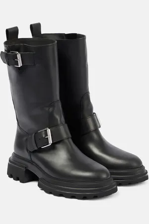 Hogan 10-Storey leather biker boots