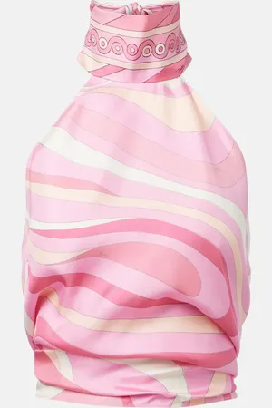 Puccini Iride halterneck silk top