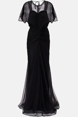 Victoria Beckham Bella gathered open back organza gown