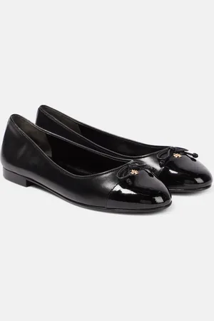 Tory Burch Bow-detail leather ballet flats