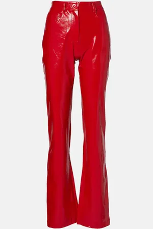 Norma Kamali Faux leather bootcut pants