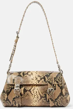 DRIES VAN NOTEN Medium snake-effect leather shoulder bag
