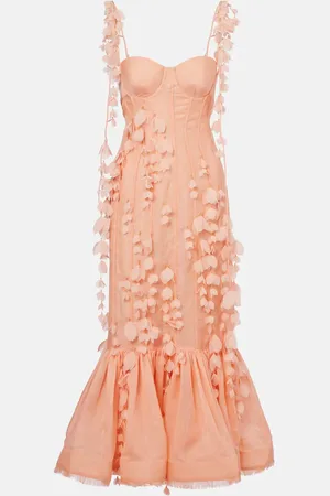 ZIMMERMANN Dawning linen and silk midi dress