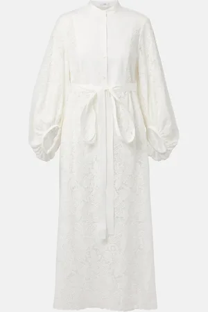 Erdem Embroidered cotton lace midi dress
