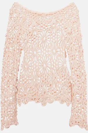 Norma Kamali Crochet cotton-blend top