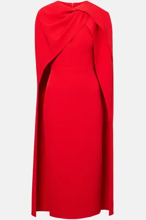 Safiyaa Cape-detail midi dress