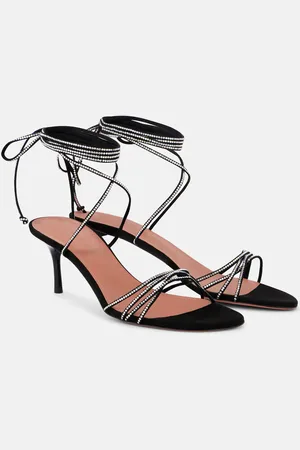 Amina Muaddi Lori 60 crystal-embellished suede sandals