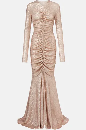 Norma Kamali Ruched sequined gown