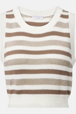 Brunello Cucinelli Striped cotton sweater vest