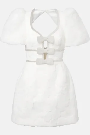 Rebecca Vallance Delilah bow-detail embellished minidress